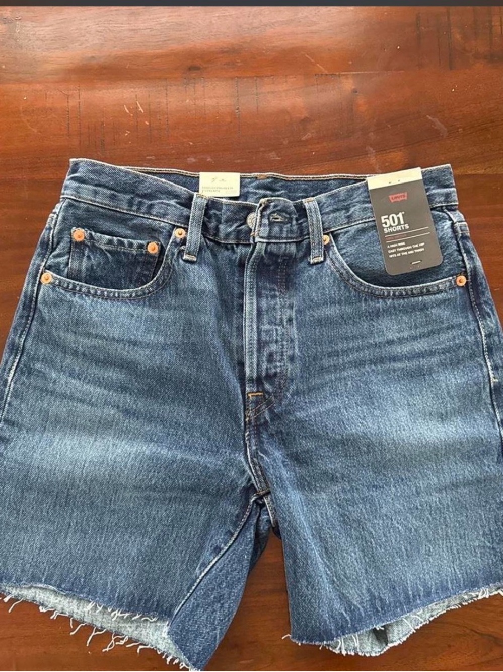 Levi's 501 Original Denim Jeans - Medium Blue with Tan Patch